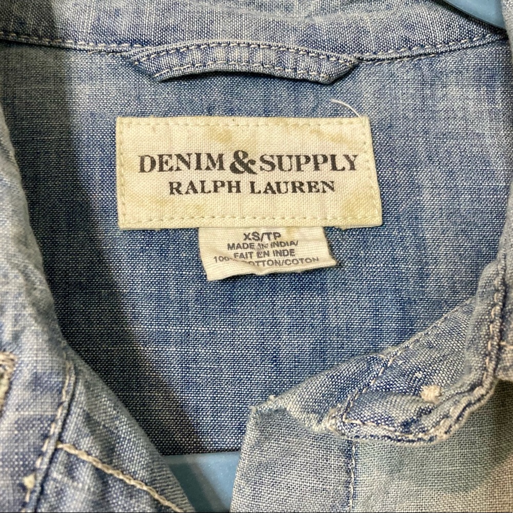 Denim & Supply Ralph Lauren Women Denim Long Sleeve Button-Down Flag Shirt XS. - Picture 7 of 8